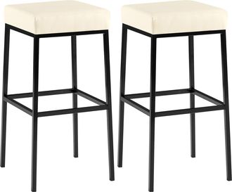 Clp Clp - Set De 2 Taburetes Montreal Altura 80 Cm Negro Crema