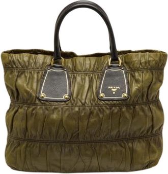 Prada Pre-owned Vintage Tote Bag - Dames - Vintage Shopper - Groen - ONE Size - Leer - Vintage