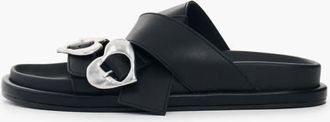Desigual Sandali neri con plateau e dettagli a cuore-Nero