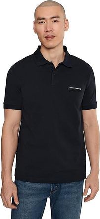 A|X Armani Exchange White Edition Short Sleeve Slim Polo Shirt Mens Clothing Deep Navy : 2XL, Cotton