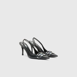 Diesel D-Venus-Slingback pumps in nappa leather - Heels - Woman - Black