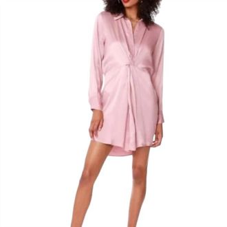 bobi Knotted Shirt Dress In Quartz