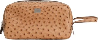 Dolce & Gabbana ostrich-skin clutch bag - Marrone