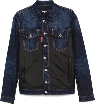 Dsquared2 Tweekleurig Denim Jack met Knoopsluiting - Heren - Spijkerjassen - Blauw - L - Denim - Jassen