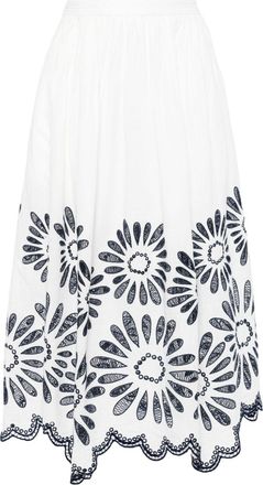 Ulla Johnson Annisa broderie-anglaise midi skirt - women - Linen/Flax/Cotton - 4 - White