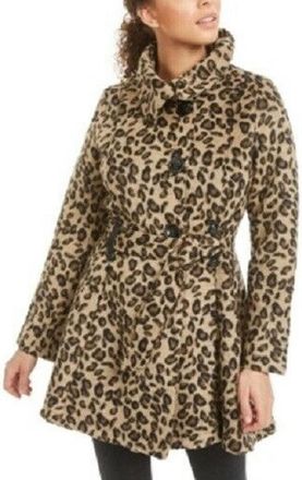 Madden Girl Juniors Drama Skirted Coat Brown Size Extra Large