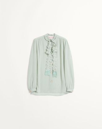 Valentino Camicia In Crepe De Chine Donna DIRTY SAGE 36
