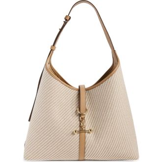 Strathberry Maxi Kite Twill Hobo Bag in Caramel/Natural at Nordstrom