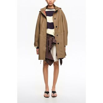 Bimba & Lola Technical A-line Trench in Dark Camel at Nordstrom, Size X-Small Eu
