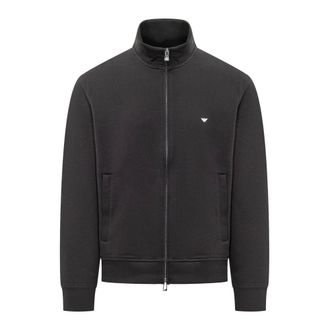 Emporio Armani Mock-neck Zip Sweatshirt - male - Emporio Armani - Zip-throughs - Blue - 2XL - Sweatshirts & Hoodies