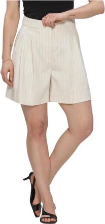 Copenhagen Muse Cmtailor-Shorts Stripe - Dames - Korte Broeken - Beige - S - Polyester - Korte Broeken