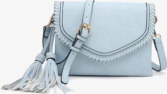 Jen & Co. Womens Sloane Vegan Crossbody Bag In Powder Blue