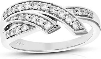 Vir Jewels 3/8 cttw Lab Grown Diamond Ring in Sterling Silver For Women