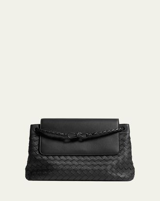 Bottega Veneta Mens Small Andiamo Intrecciato Deerskin Messenger Bag
