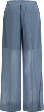 Brunello Cucinelli Womens Blue Cotton Casual Pants