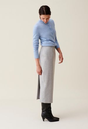 Claudie Pierlot Jupe crayon taille haute gris clair