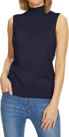 Generic Womens Jumpers Women Sleeveless Mock Neck Tops for Women Sweater Knit Turtleneck Soft Basic Vest Tank Lightweight Funny Xmas Jumpers for Women UK Sale