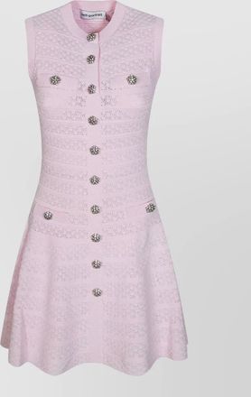 Self Portrait sleeveless knee length dress textured fabric