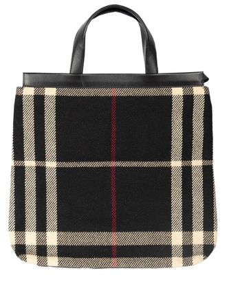 Burberry Black Wool/Hair Blanket Tote (Authentic Pre-Loved)