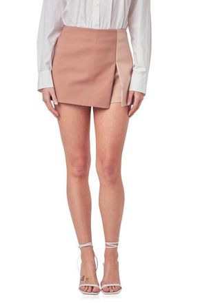 English Factory Colorblock Miniskort in Tan/beige at Nordstrom, Size X-Small