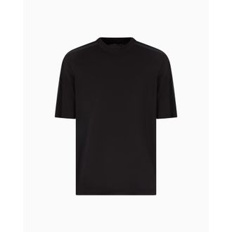 A|X Armani Exchange Mens Black Logo Tape Tee, Size Large