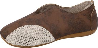 Generic Ladies Slip On Shoes Breathable Casual Pumps Shoes Stylish Lightweight Foldable Versatile Comfortable Walking Shoe Work Holiday Brown