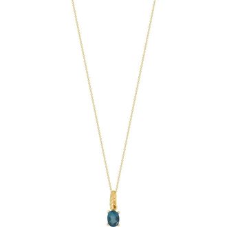 Bony Levy BLC 14K Gold London Blue Topaz Pendant Necklace in 14Ky at Nordstrom Rack, Size 18
