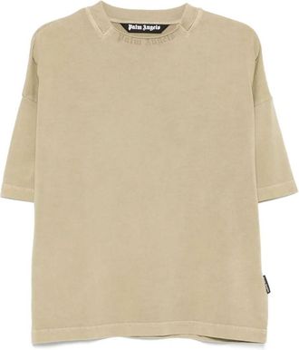 Palm Angels Curved Logo Loose Collar T-Shirt