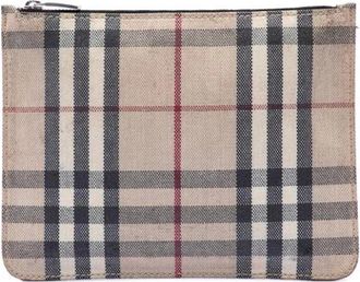 Burberry Pre-owned Canvas Pouch - Dames - Vintage Clutch - Beige - ONE Size - Vintage