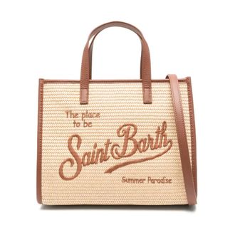 MC2 Saint Barth Tote Bags, female, Beige, Size: ONE SIZE Vivian Mid Straw 1118 EMB