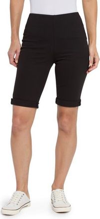 Lyssé ntials Stretch Denim Boyfriend Shorts in Black at Nordstrom, Size X-Small