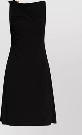 Versace one shoulder draped dress ruffle detail