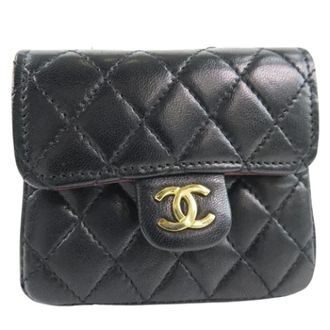 Chanel Pre-owned Leather chanel-bags - Dames - Pre-owned - Zwart - Maat: ONE Size Leer