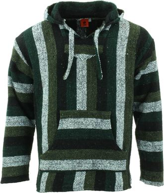 Loud Elephant Recycled Mexican Baja Jerga Hoody - Green Mix (4X-Large)