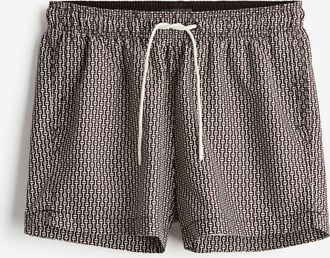 H&M Gemusterte Badeshorts - Brown