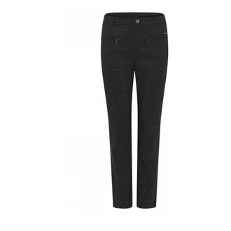 C.Ro Broeken, Dames, Zwart, 3Xl, Katoen, Jacquard Ritsbroek 7/8 Argyle Stijl