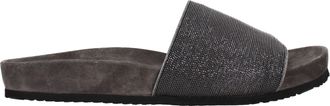 Brunello Cucinelli Brunello Cucinelli Mujers Pantuflas Y Zuecos Ante Gris/Gris Oscuro