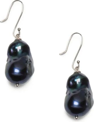 Gohar Host oorbellen met barok parel - Zilver