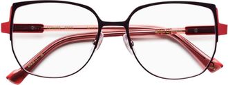 Etnia Barcelona Leonor Deep Red Metal Cat-Eye Sunglasses with Gradient Temples