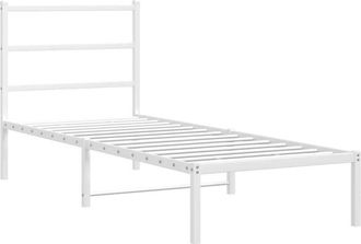 vidaXL Vidaxl - Estructura Cama Sin Colch&oacute;n Con Cabecero Metal Blanco 80x200 Cm