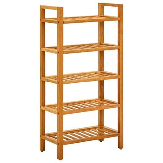 Berkfield Home Shoe Rack with 5 Shelves 50x27x100 cm Solid Oak Wood in Brown | Size: 50 x 27 x 100 cm
