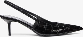 Michael Kors Emma Crocodile Embossed Leather Slingback Pump