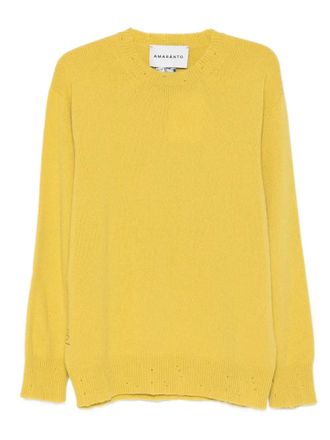 Amaranto perforated sweater - Yellow