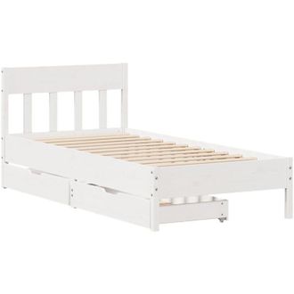 vidaXL Vidaxl - Estructura De Cama Sin Colch&oacute;n Madera Maciza Blanca 90x190 Cm
