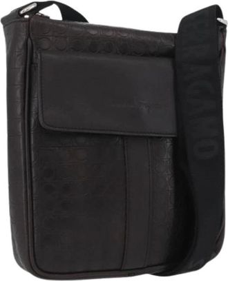 Ferragamo Pre-owned Cross Body Bags, female, Black, Size: ONE SIZE Pre-owned Leather Shoulder Bag