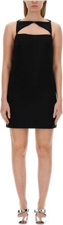 Versace Wool Blend Straight Mini Dress - Dames - Korte kleedjes - Zwart - M - Wol - Kleedjes