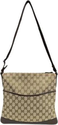 Gucci Pre-owned Canvas Crossbody Tas - Dames - Vintage Schoudertas - Bruin - ONE Size - Vintage