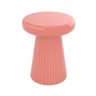 Rendez-Vous D&eacute;co Mesa auxiliar redonda de metal rosa