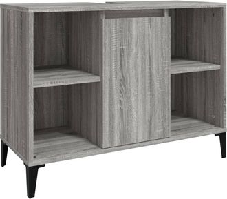 vidaXL Armario De Lavabo Madera Contrachapada Gris Sonoma 80x33x60 Cm Vidaxl