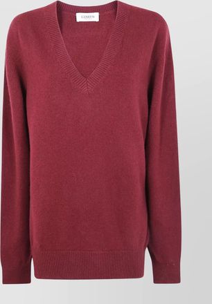 Laneus v-neck long sleeve ribbed jumper